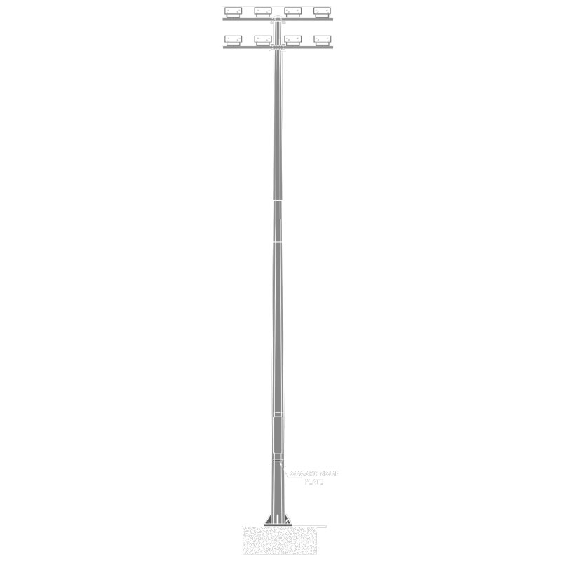 Steel floodlight pole