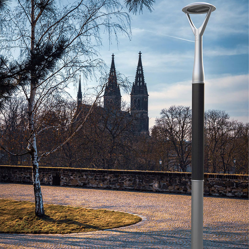 PAU Aluminum Flexible HJT Metal powder spraying Solar Light Pole