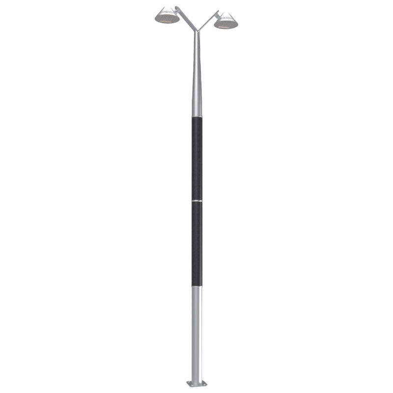 BOSA Flexible HJT Double lamp head Aluminum Solar Light Pole