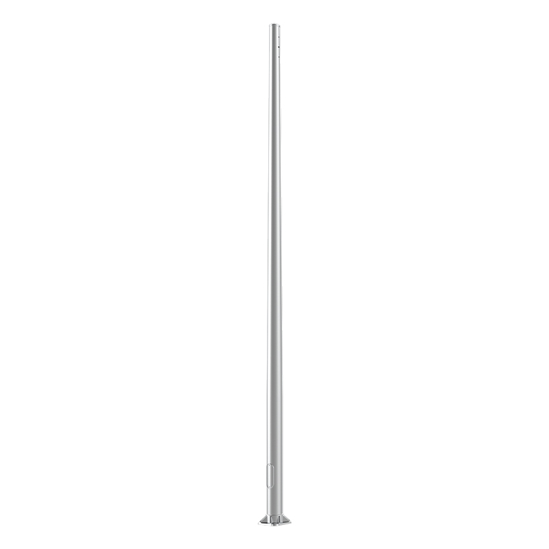10ft-40ft Aluminum Conical Light Pole With Top Cover, Base Flange Mounting