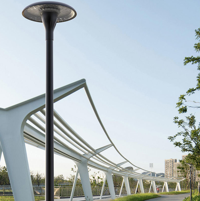 What is the typical installation spacing in meters for solar light poles?